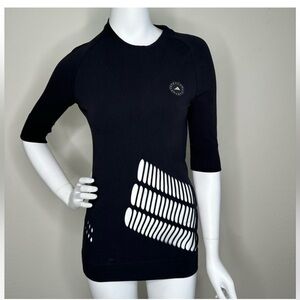 STELLA MCCARTNEY X ADIDAS BLACK CUT OUT STRETCH ATHLETIC TOP M NWOT